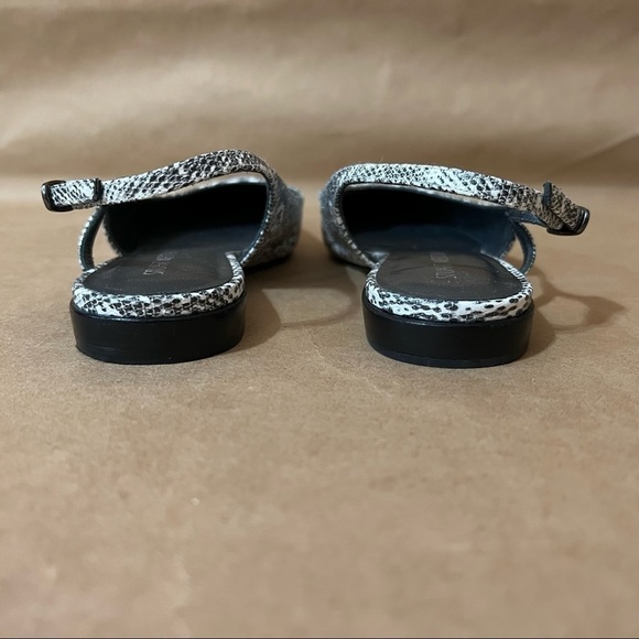Stuart Weitzman | Slingo Snakeskin Embossed Pointed Toe Slingback Flats Size 6.5 - Picture 10 of 13